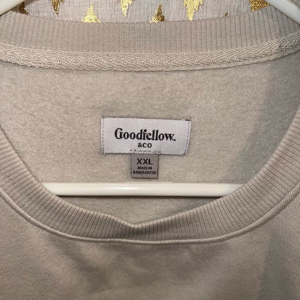 Goodfellow & co. lightweight Green tan stripe sweatshirt size XXL - Picture 4 of 6